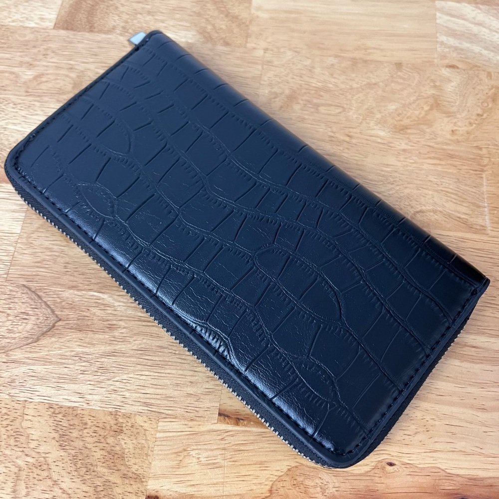 Black faux leather wallet